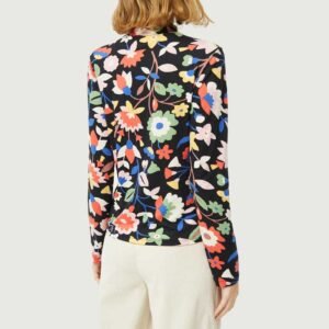 Top ajustado estampado floral grande