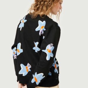 Sudadera estampado floral Calatea negro