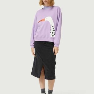 Sudadera con print de garza lila