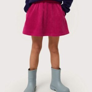 Falda corta de niña de pana fucsia