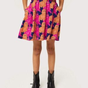 Falda corta de niña con estampado de gatos