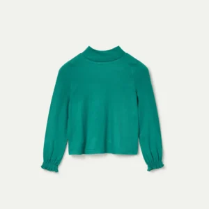 Top de niña cuello alto verde