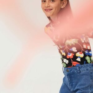 Top de niña estampado floral grande