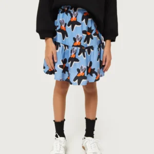 Falda corta de niña estampado floral Calatea azul
