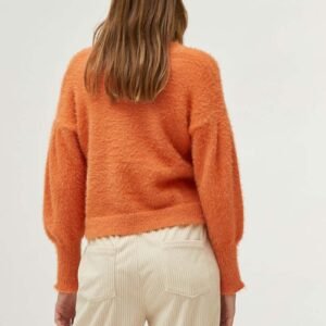 Jersey de punto con textura naranja