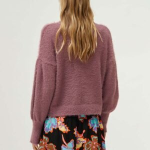 Jersey de punto con textura lila