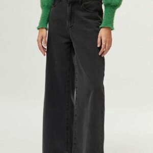 Jeans pernera ancha negro lavado