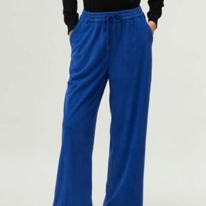 Pantalón de pana cintura elástica azul