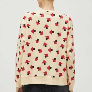 Sudadera estampado de setas beige