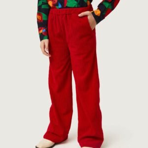 Pantalón de niña de pana rojo