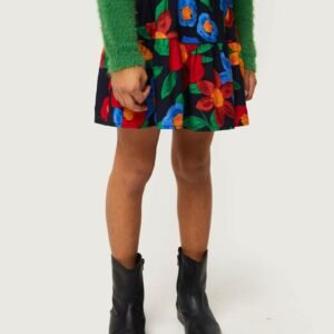 Falda corta de niña estampado floral multicolor