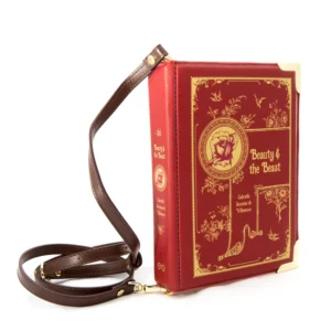 Bolso bandolera tipo libro rojo de La Bella y la Bestia