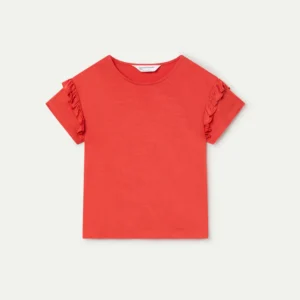 Camiseta básica de niña color naranja