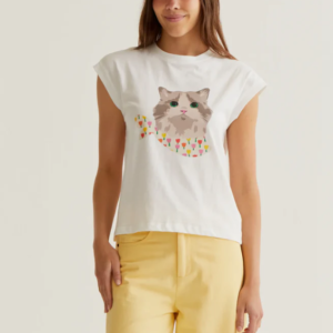 Camiseta con estampado de Gatito