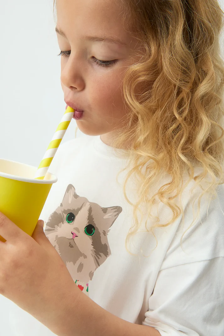 camiseta con print gatito