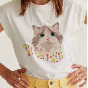 Camiseta con estampado de Gatito