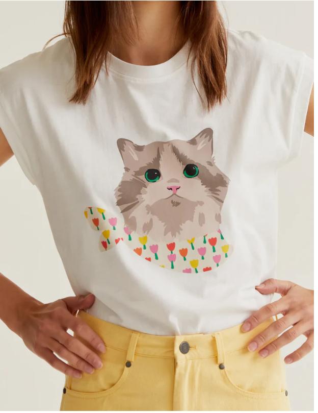 camiseta con estampado tulipa