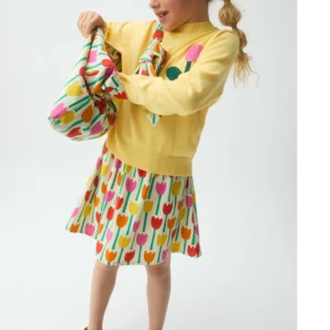 Falda corta de niña con estampado Tulipa