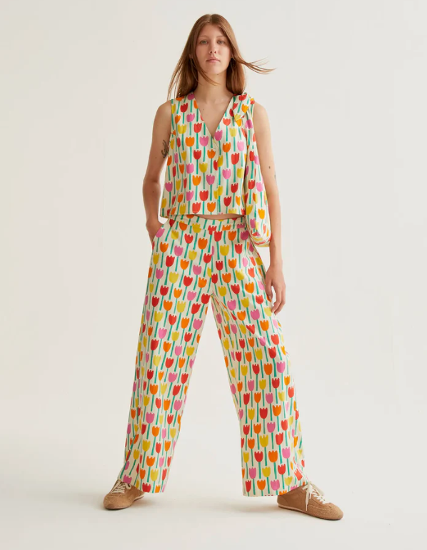 pantalones con estampado tulipa