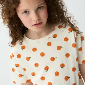 Camiseta de niña  con estampado de naranjas