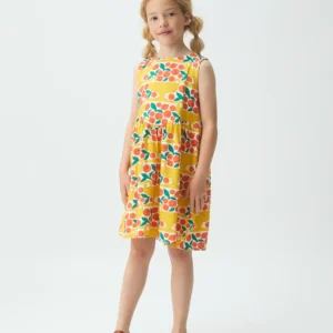 Vestido corto de niña con estampado Citrus