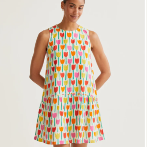 Vestido corto -Compañía Fantástica-con estampado  Tulipa