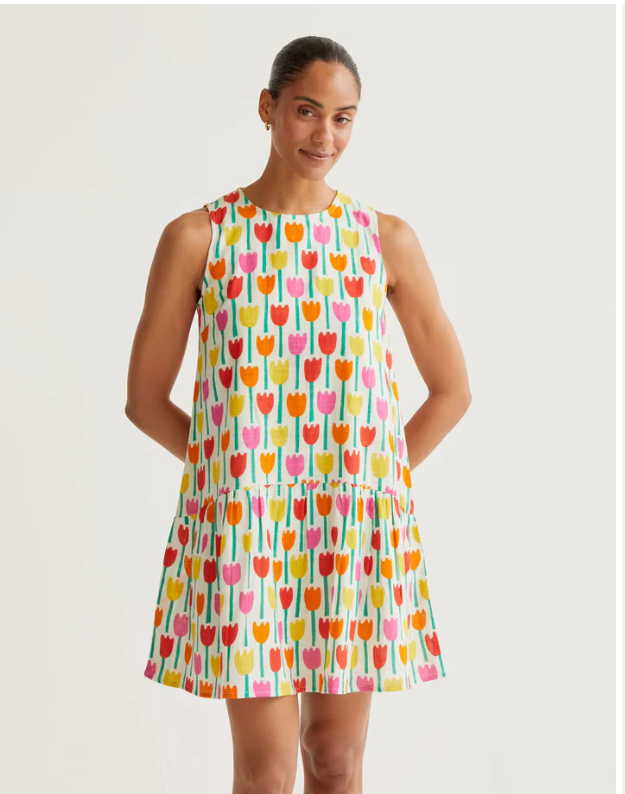 vestido corto tulipa