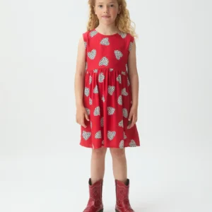 Vestido corto de niña con estampado Harmony Red