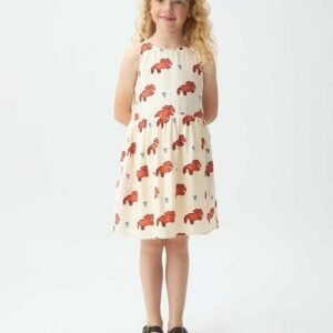 Vestido corto de niña con estampado Tochi